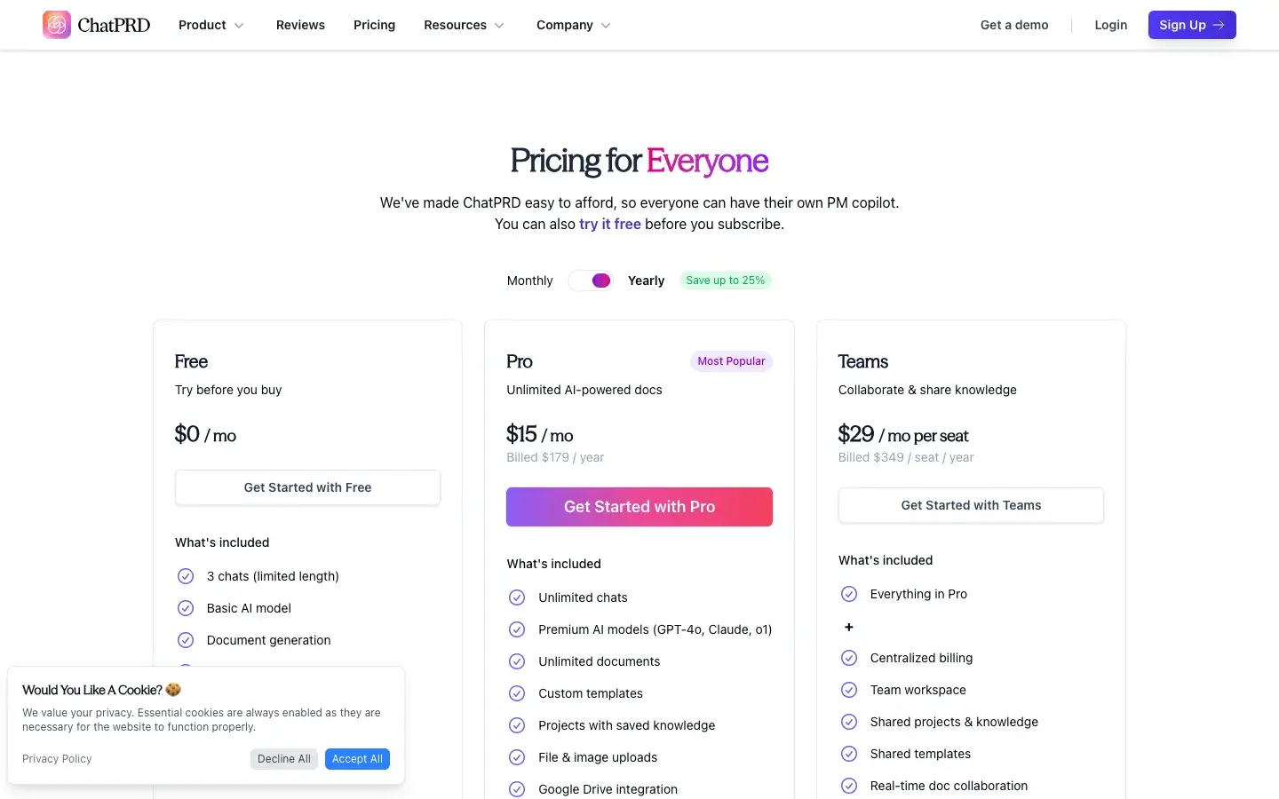 ChatPRD screenshot 2