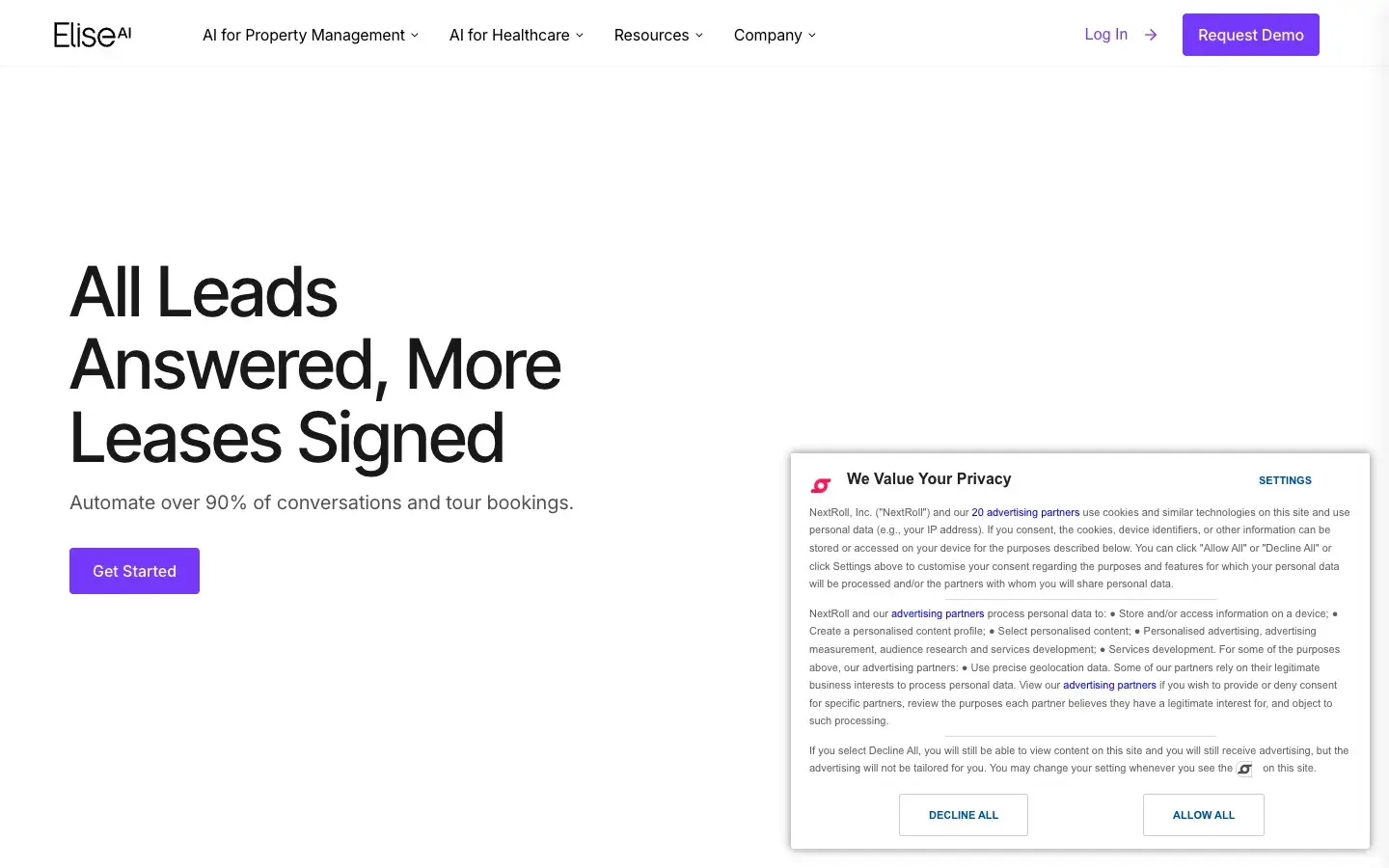EliseAI screenshot 2