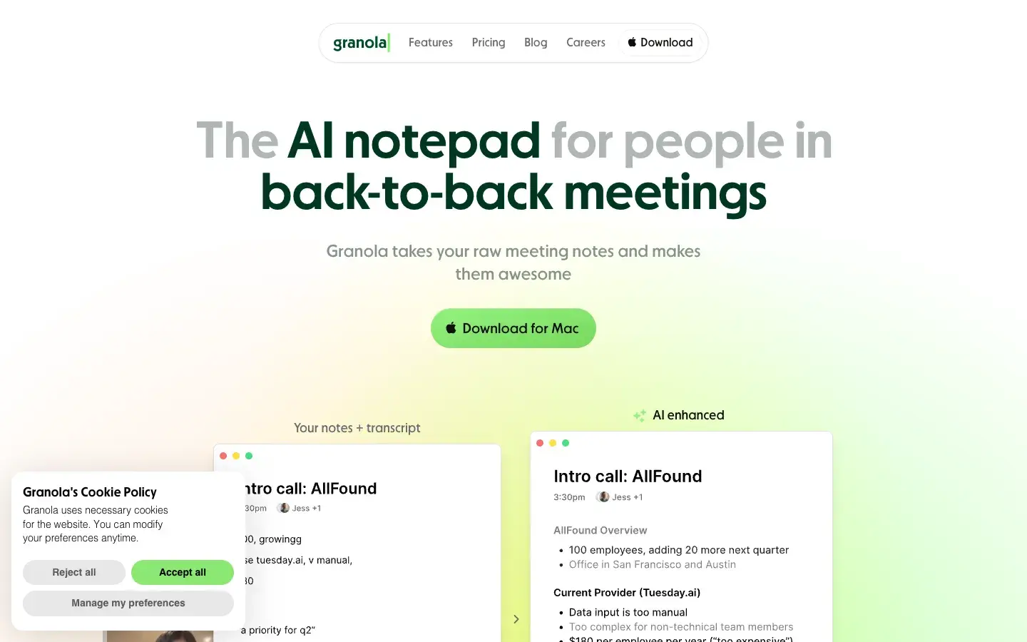 Granola screenshot 1