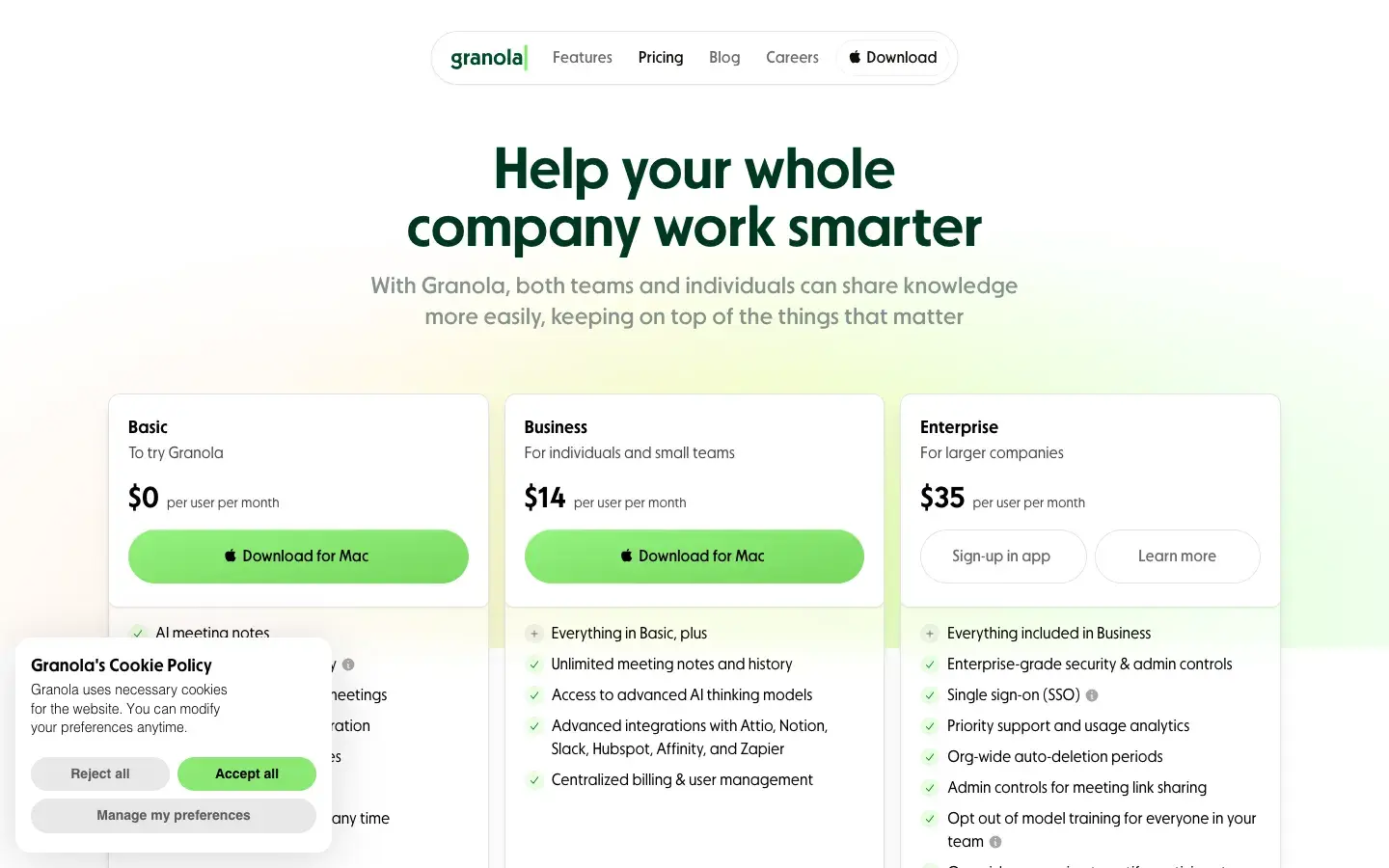 Granola screenshot 2