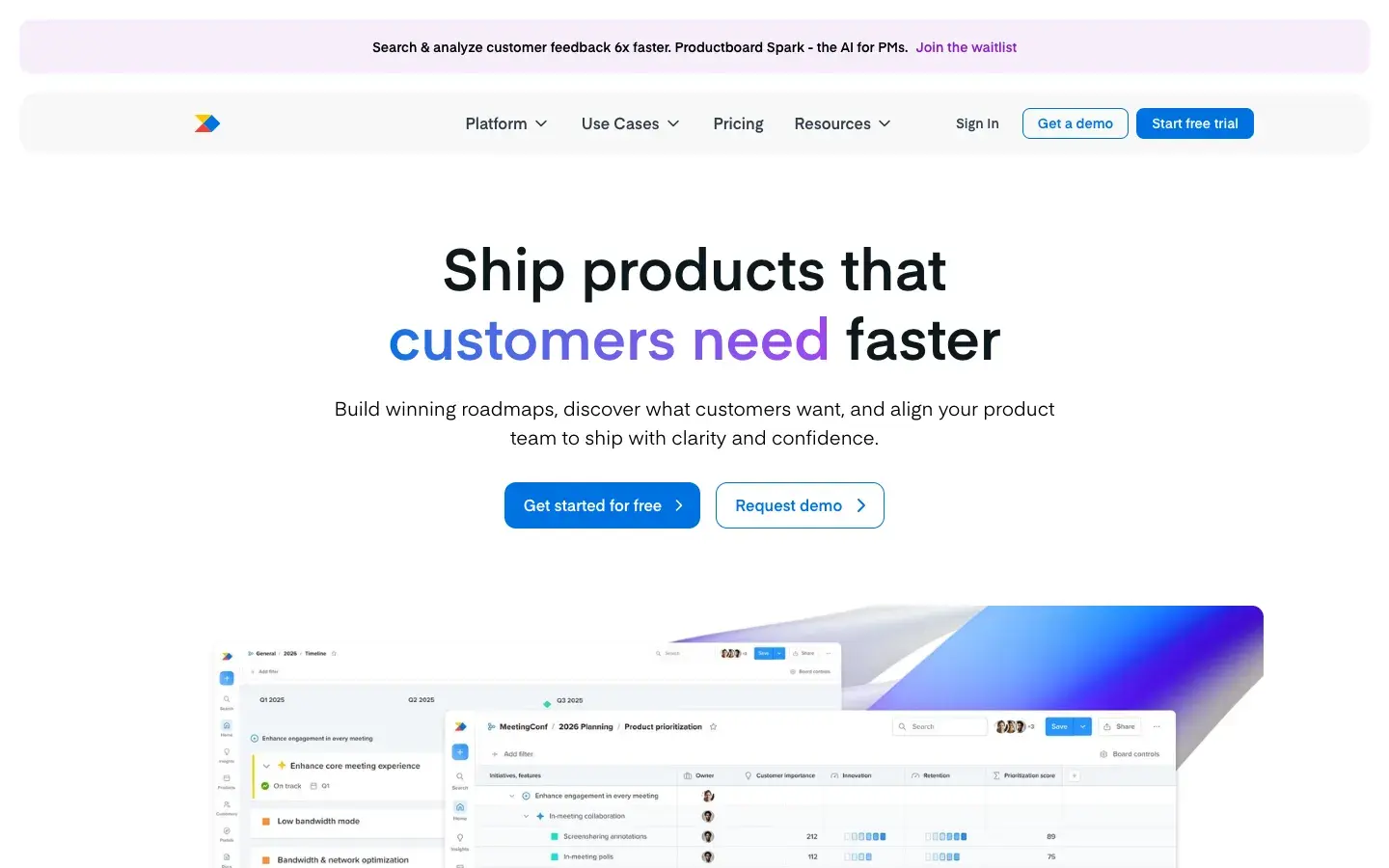 Productboard screenshot 1