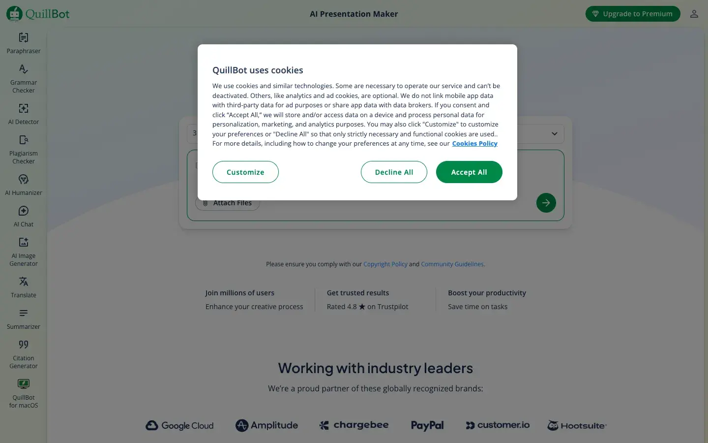 QuillBot AI Presentation Maker screenshot 1
