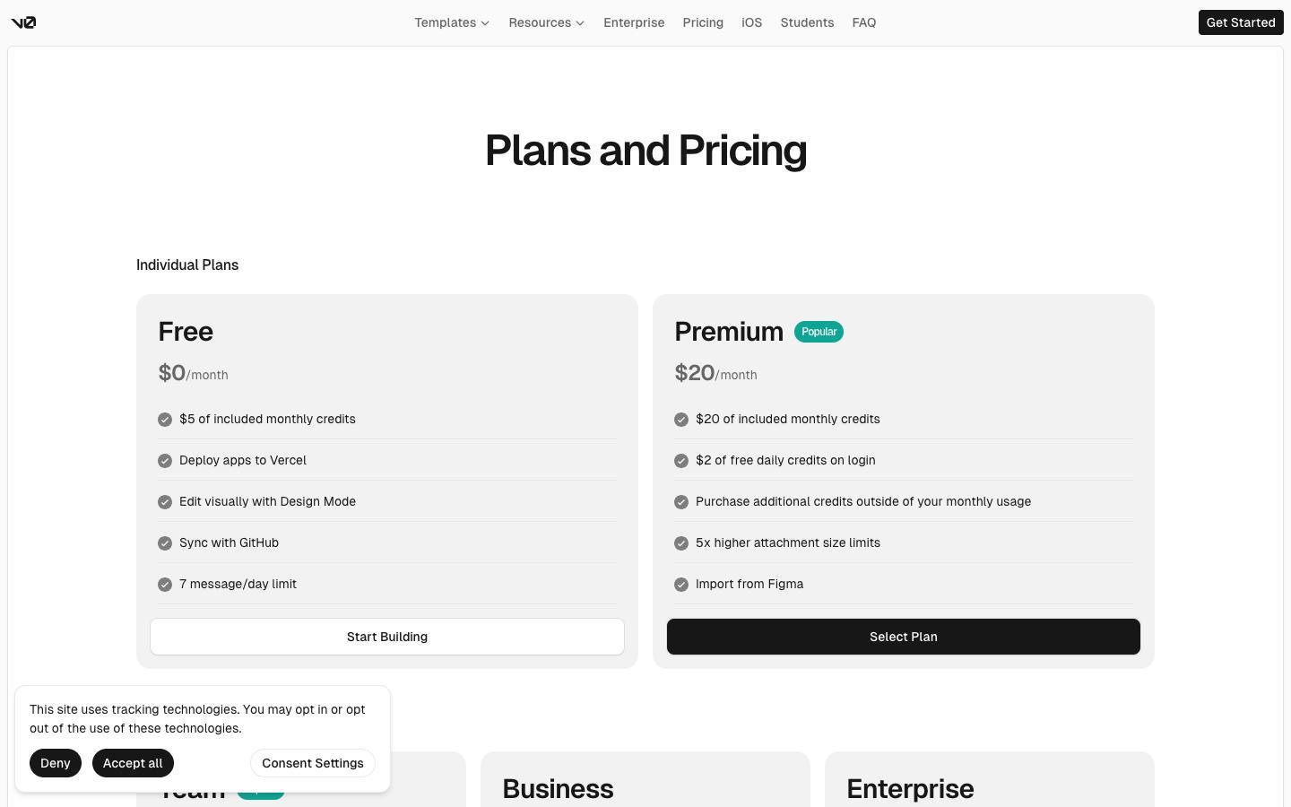 v0 by Vercel screenshot 2
