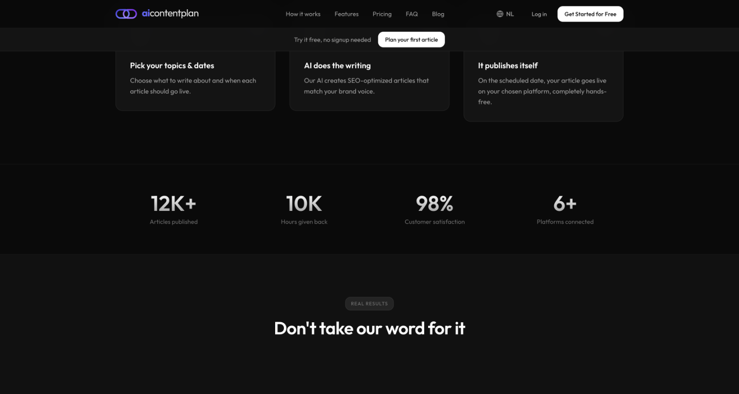 AI Content Plan screenshot 2