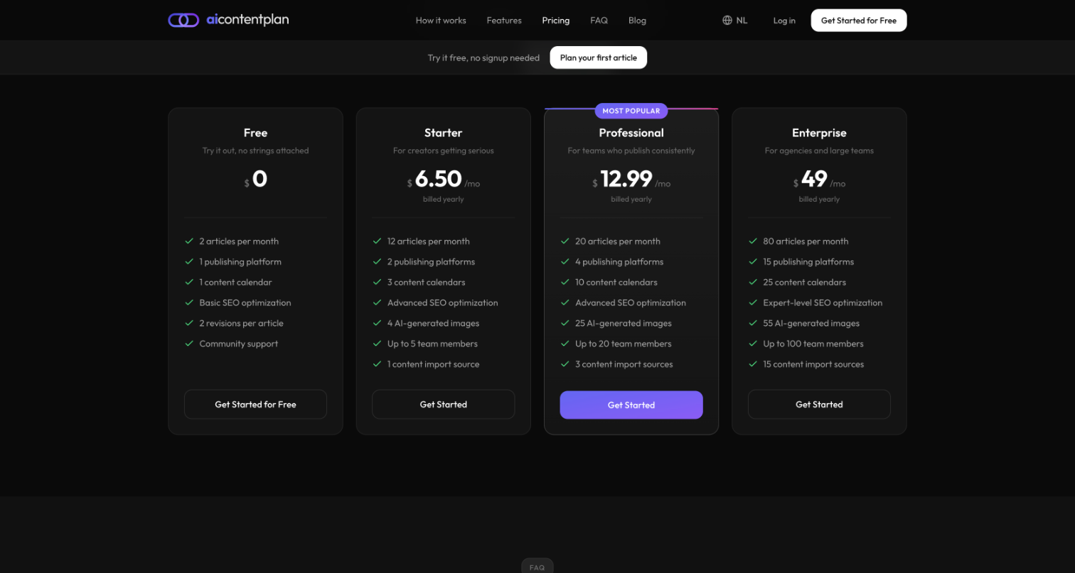 AI Content Plan screenshot 4