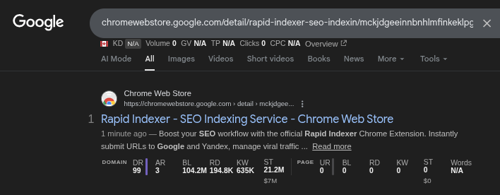 Rapid Indexer screenshot 1