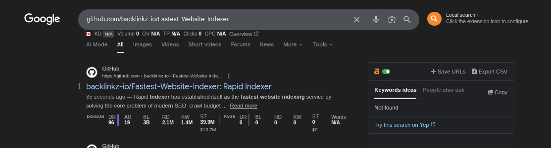 Rapid Indexer screenshot 2