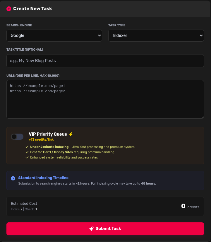 Rapid Indexer screenshot 3