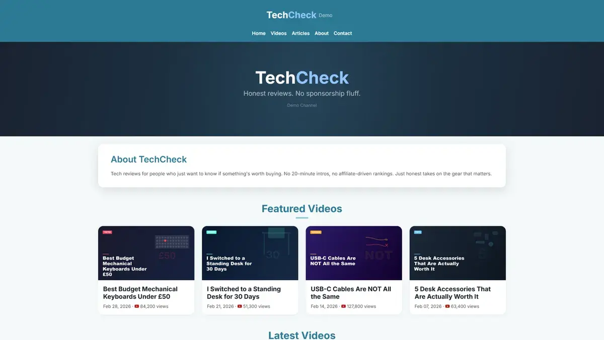 TubeCMS screenshot 3