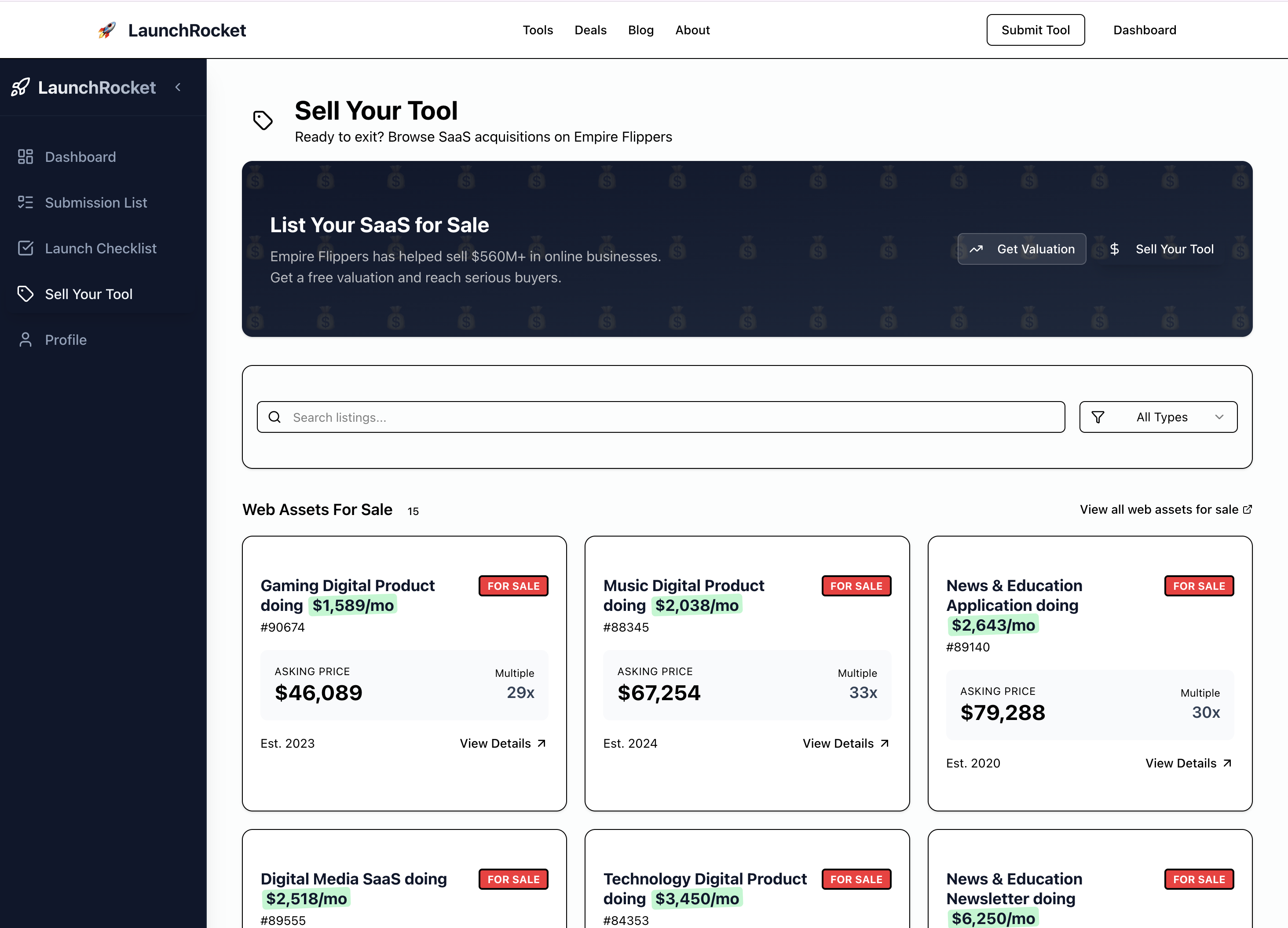 LaunchRocket.io screenshot 2